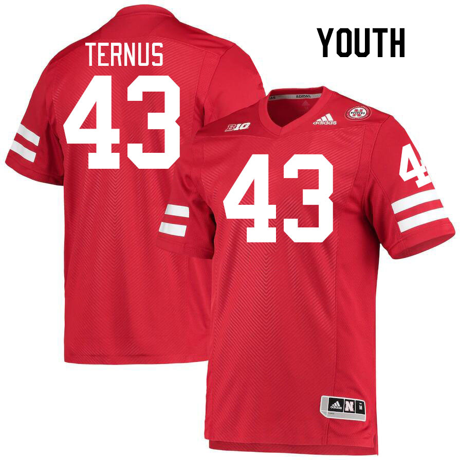 Youth #43 Landon Ternus Nebraska Cornhuskers College Football Jerseys Stitched Sale-Red - Click Image to Close